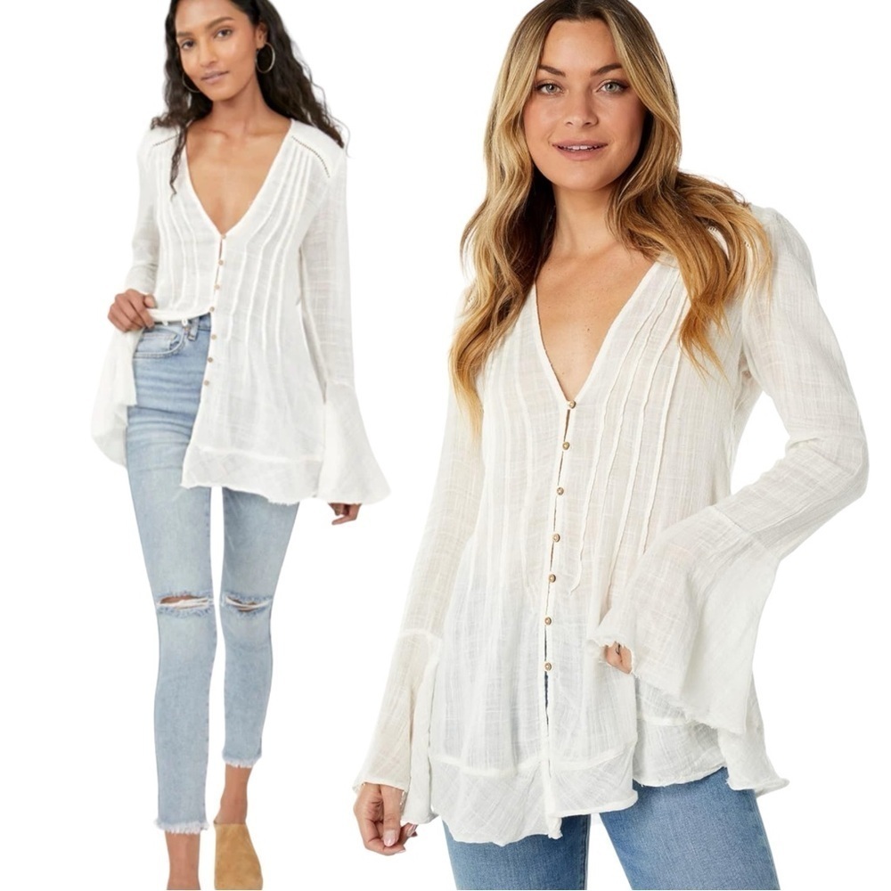 NWOT Free People Greta Gauze Women’s In Ivory Size XS
